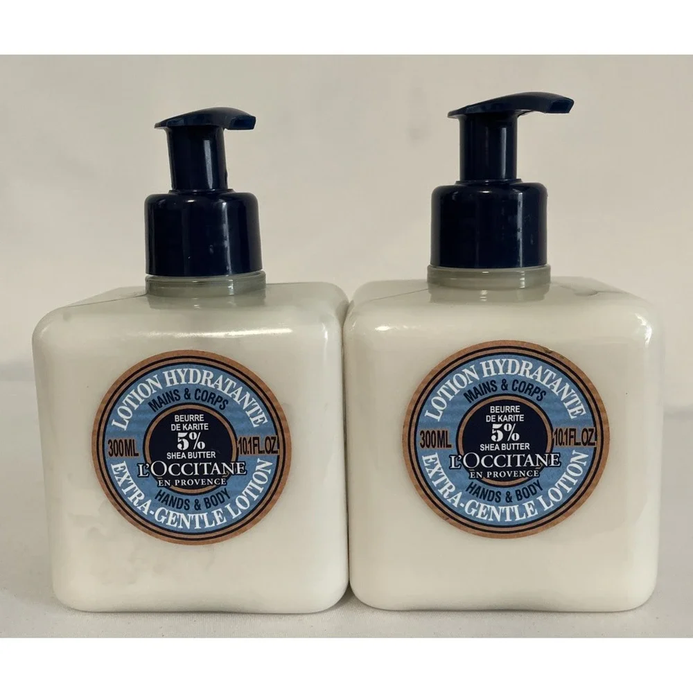 (2) L'Occitane 5% Shea  Hand Body Lotion 300ml/10.1oz